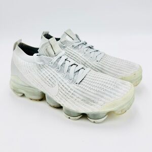 Nike Air Vapormax FlyKnit 3 Athletic Shoes Women’s Sz 8 AJ6910-100 Pure Platinum